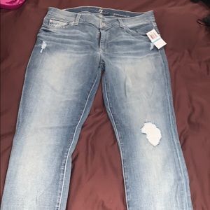 7 jeans! blue distressed, brand new with tags!
